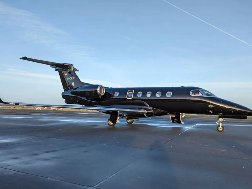 Private jet on a runway